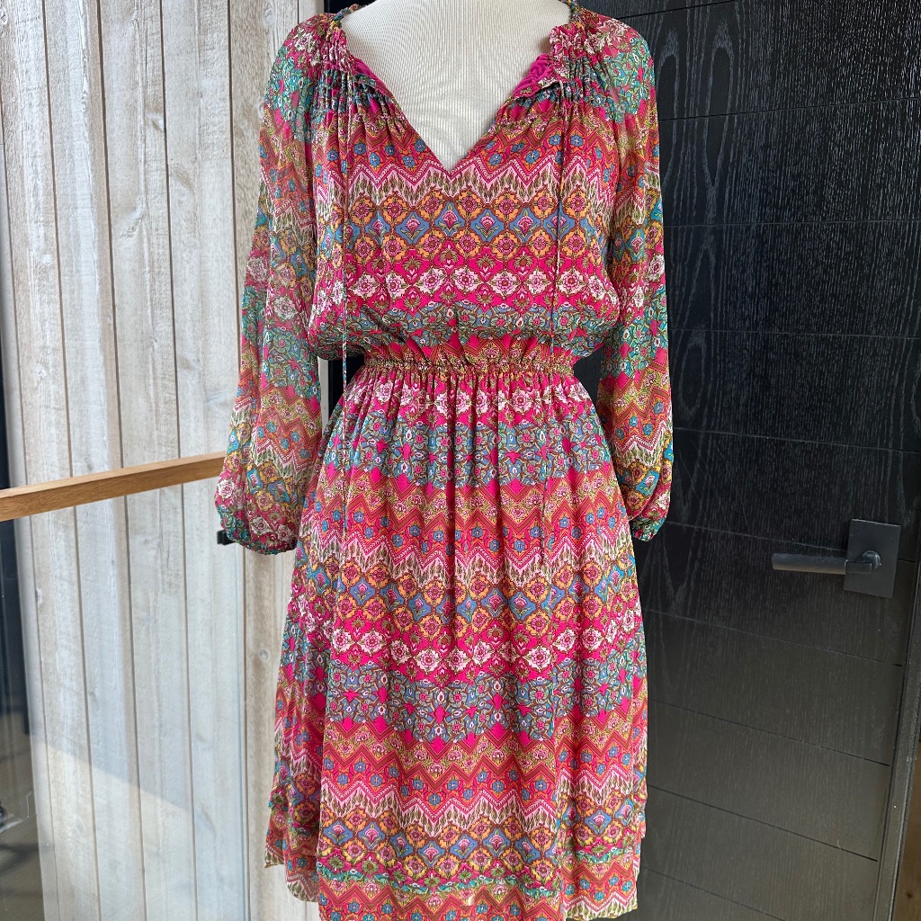 Dvf Parry Dress. Bohemian, Floral, Multi Color. Great Condition